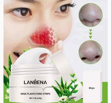 Lanbena Rimozione Punti Neri Viso Maschera Strisce Crema Naso Epilazione -