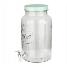 Distributore di Bevande in Vetro Livarno Home 5,6L Rubinetto e Coperchio Verde