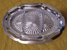 Antipastiera vintage scomponibile in acciaio inox e cristallo