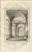 Stampa antica FIRENZE Loggia