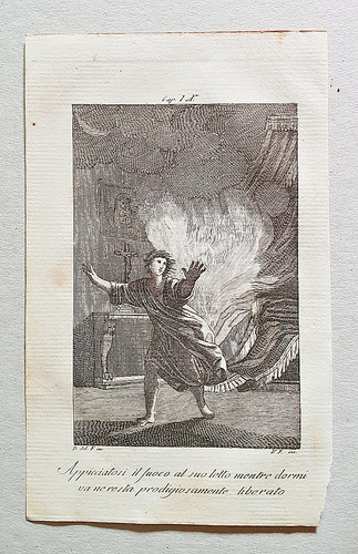 Stampa incisione epoca scena - stampa,