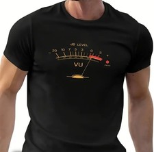 T-shirt "VU Meter" Nera - Maglietta Audio Hi-Fi DJ Sound dB Level – Unisex