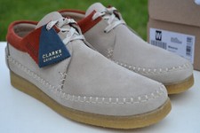 Scarpe uomo Clarks Originals nuove con scatola Weaver Sand Combi UK 9/43