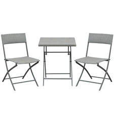 Polyrattan 3 pezzi Set mobili