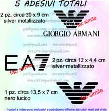 ADESIVI STICKERS 5 PEZZI ARMANI PER AUTO MOTO CASCO VETRINA VINILE PRESPAZIATO