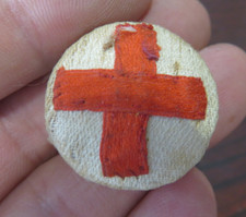 Spilla Distintivo Croce Rossa Vintage Epoca in tessuto Red Cross fatto a mano