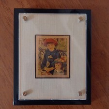 PICCOLO QUADRETTO FOGLIA ORO CON DONNA E BAMBINA di RENOIR