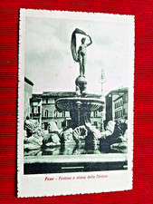Fano -Fontana e statua della Fortuna- cartolina f.p. -n. v. -anni 30