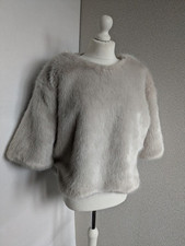 Crop top foderato in pelliccia