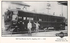Angelica NY New York Shawmut Line treno ferrovia trolley deposito cartolina d'epoca G22