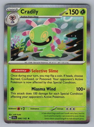 Cradily pokemon holo lp - r,