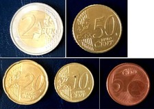 MALTA -  2008 5 MONETE IN EURO : 2€ ,50,20,10 e 5 cent.SPL qFDC occasione