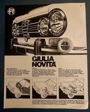 Rara Pubblicita’ ALFA ROMEO GIULIA Novità del 1969