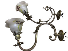 Appliques con tulipes Liberty in vetro dipinto inizi del 900