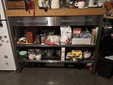 Mobile Ikea In Acciaio Con Top In Bambù