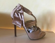 GUESS!!!!: sandalo scamosciato/tessuto beige  tacco 12 N°38  COME NUOVE!!!