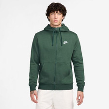 FELPA NIKE CON ZIP ECAPPUCCIO CLUB HOODIE UOMO BV2645-323 VERDE GREEN ORIGINALE