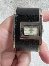 Orologio Vintage Terner Quarzo Con Ampio Bracciale Acciaio Inox Nero