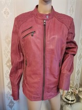 ARMELLE donna giacca di pelle PELLE giubbino LEATHER JACKET biker TG M/L bordeaux rosso 42