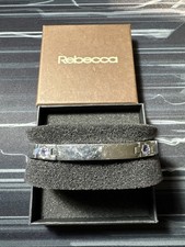 BRACCIALE REBECCA ACCIAIO SEMI-RIGIDO PERSONALIZZABILE - PIETRE VIOLA COME FOTO