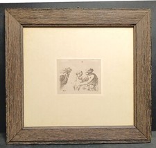 STEFANO DELLA BELLA antica incisione acquaforte ca.1650 in cornice novecentesca