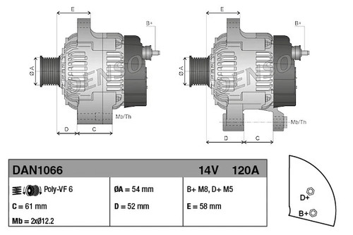Alternatore dan1066 denso per - denso,