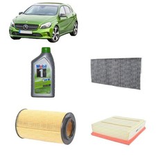 Kit tagliando + 7 Litri olio Mobil1 5W30 per Mercedes Benz Classe A W176 200CDI