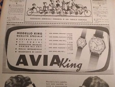 AVIA  KING OROLOGIO SVIZZERO  RITAGLIO GIORNALE 1953  29X24