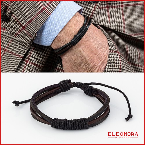 Bracciale uomo pelle e - da, in