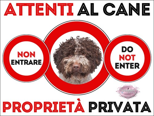 Targa cartello attenti - cartello, cane
