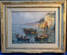Di Marino Francesco NAPOLI. SCENA NAUTICA-CON CORNICE- PAESAGGIO NAPOLETANO