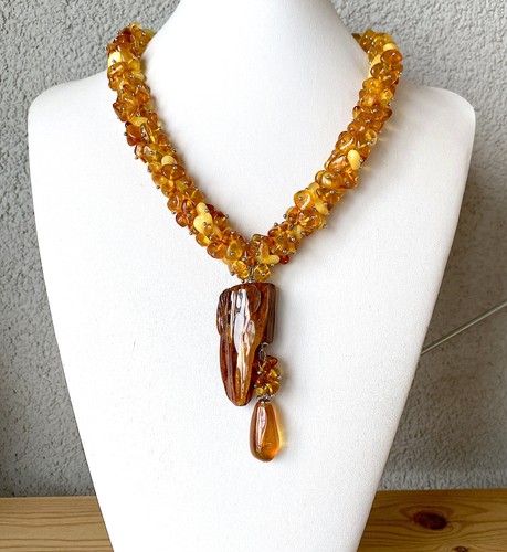 Collana vintage ambra - , perline
