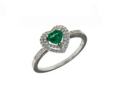 Anello cuore smeraldo e