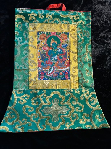 Green tara postcard thangka - postcard,
