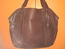 Borsa donna Patrizia Pepe vera pelle marrone. Sacca morbida H 38cm; La 54 cm