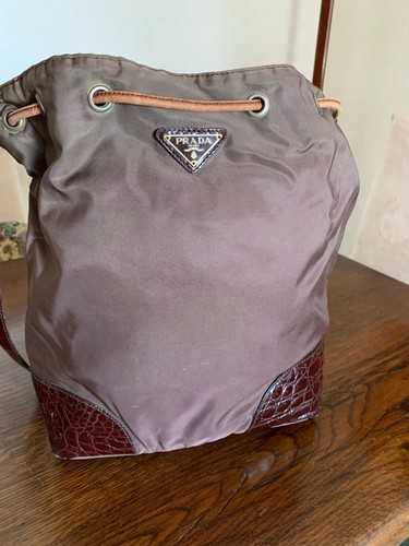 Borsa prada marrone secchiello - borsa,