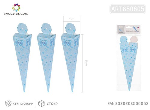 Cono porta confetti battesimo - cono,