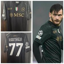 Maglia Calcio Napoli Kvaratskhelia Champions League  Nera Ea7 Match Issue