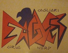 ADESIVO VINTAGE EAGLES CAGLIARI CURVA NORD  ULTRAS CAGLIARI COME IN FOTO OLD