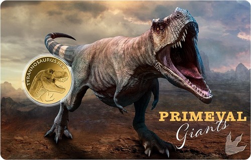 Moneta oro tyrannosaurus rex - moneta, d'oro