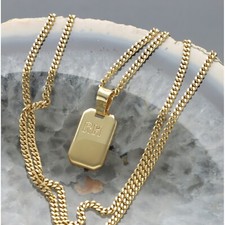 CATENINA E PIASTRINA IN ORO 18 KT