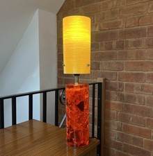 Lampada vintage Shatterline resina lucite luce e paralume fibra di vetro anni 60 metà secolo