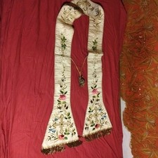 Stola Antica, Etole Pastorale, Stole, Bianca Ricamata Da Restaurare
