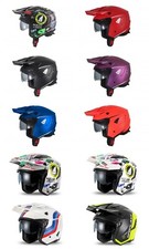Casco Jet Ufo Sheratan Moto Scooter Trial Street con visiera fumè a scomparsa