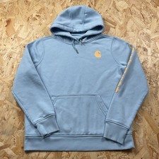 Felpa con cappuccio Carhartt vintage bambino blu maglione vestibilità rilassata baggy media