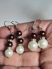 ORECCHINI PERLE TAHITI CIOCCOLATO 8.5MM PERLA SOUTH SEA BIANCA 12MM ARGENTO 925