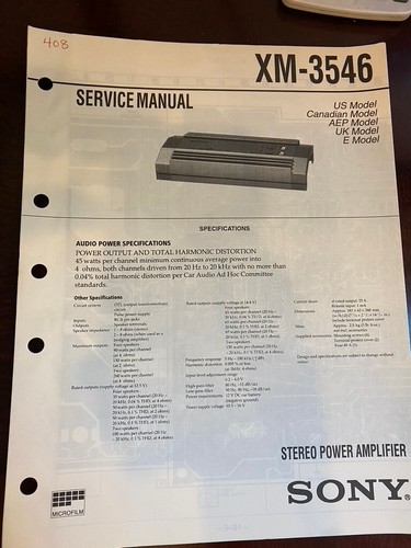 Sony 3546 xm3546 power amp - power,