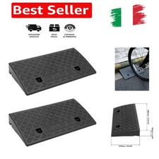QWORK 2 pezzi rampa carrabile per marciapiede in plastica, rampe auto, per se...