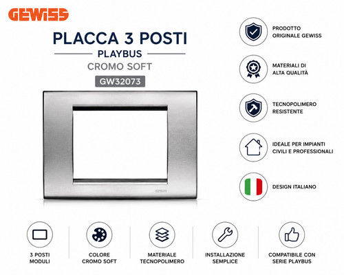 Placca gewiss gw32073 - gw32073, playbus