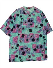 KAPPA Vestito T-Shirt Donna Oversize UK 14 Medium Multicolore Floreale ID02